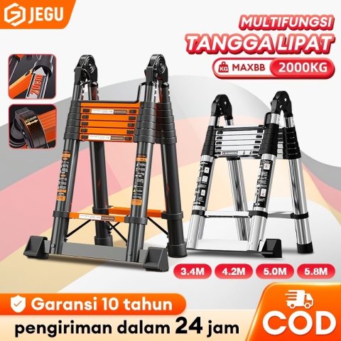 JEGU Tangga Teleskopik Lipat 2.7M 3.9M 4.3M 5.1M