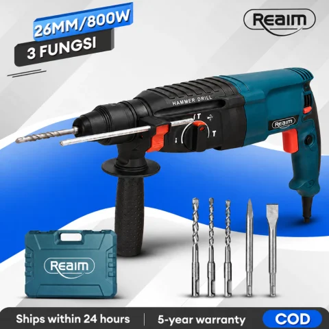 Reaim Hammer Drill 26MM Mesin Bor Bobok Beton 3In1