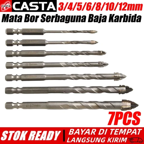 CASTA Set 7PCS Mata Bor Baja Tungsten 3-12mm Super