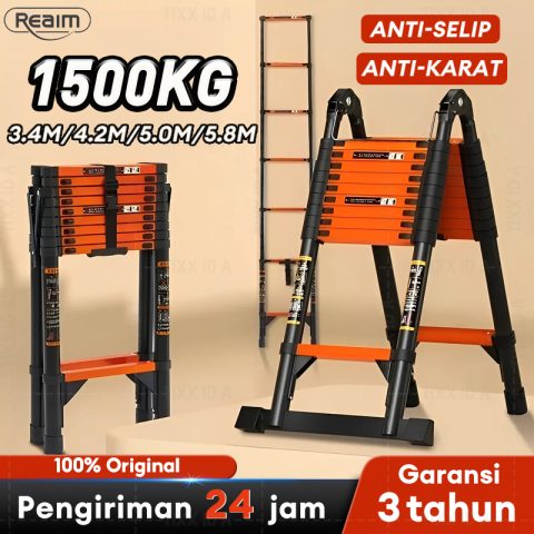 Reaim Tangga lipat aluminium 6 meter Multifungsi