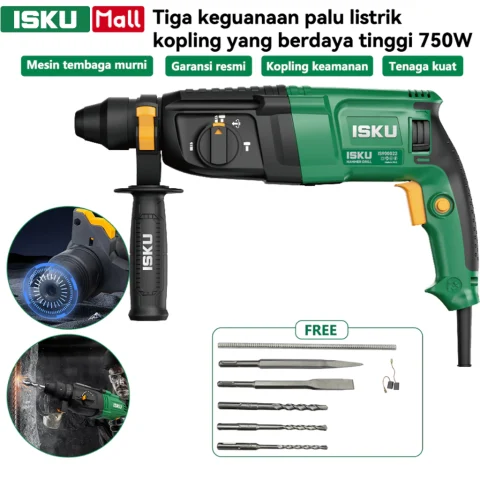 ISKU Mesin Bor Rotary Hammer 26mm 750W Heavy Duty