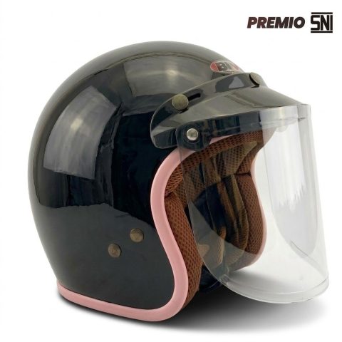 Helm Bogo Retro SNI Dewasa Pria Wanita Kaca Flat