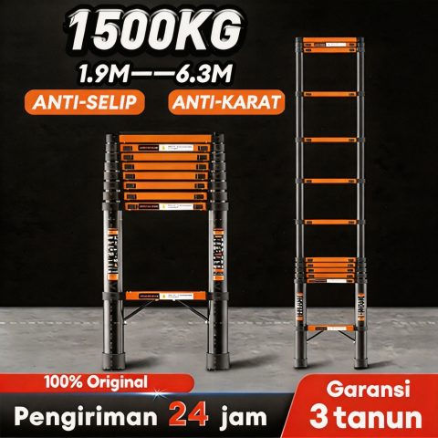 Tangga lipat aluminium 6 meter teleskopik 2 3 4 5 6m
