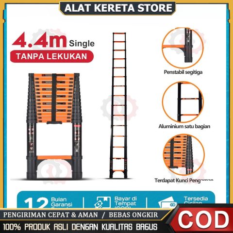 Tangga Teleskopik 4.4M Lipat Aluminium Telescopic