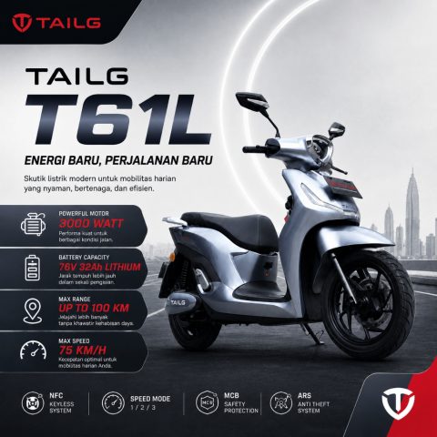 TAILG T61L Motor Listrik 3000W Baterai Lithium 76V