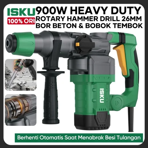 ISKU Bor Demolisi 900W Heavy-Duty Rotary Hammer Bor