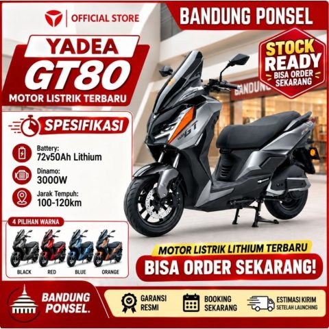 YADEA GT80 Motor Listrik 3000W Lithium 72V50Ah