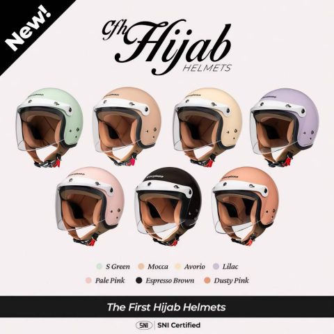 Cargloss CFH Hijab Retro Helm Half Face SNI Kaca