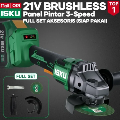 ISKU Mesin Gerinda Tangan Baterai 21V Cordless Angle