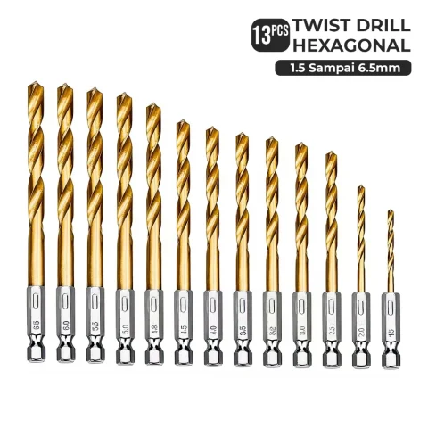 Allefix Mata Bor 13Pcs Twist Drill Hexagonal