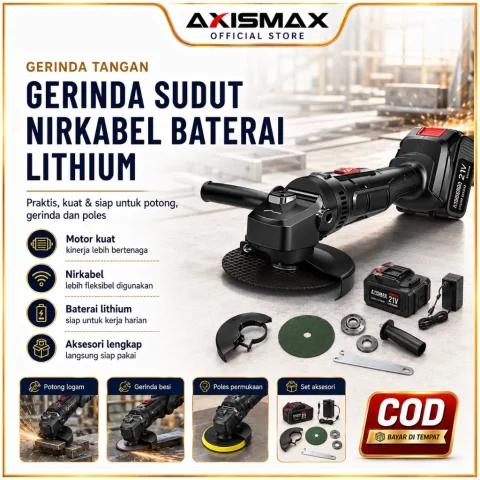 AXISMAX Gerinda Baterai Brushless 48V Cordless Angle