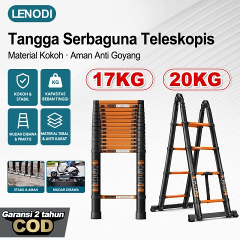 LENODI Tangga Lipat Aluminium 6 Meter