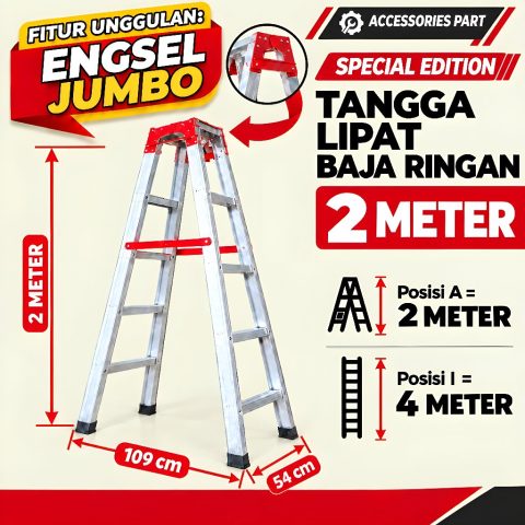 Tangga Lipat Baja Ringan Special Edition 2 meter