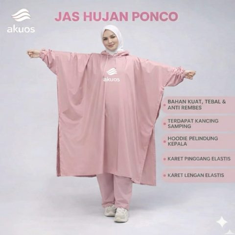 AKUOS Jas Hujan Ponco & Stelan Celana Mantel