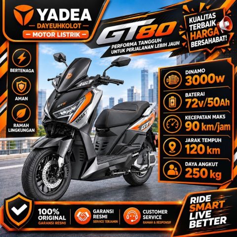 YADEA GT80 Motor Listrik 3000w Lihtium 72v
