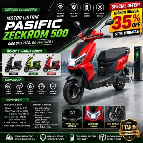 Motor Listrik Pacific Zeckrom 500 Sepeda 650W