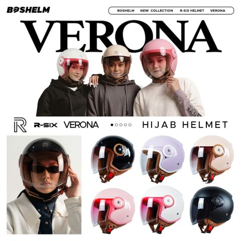 BOSHELM Helm Hijab RSIX VERONA Helm Dewasa Helm